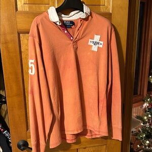 Polo by Ralph Lauren Men's Orange Long Sleeve Shirt